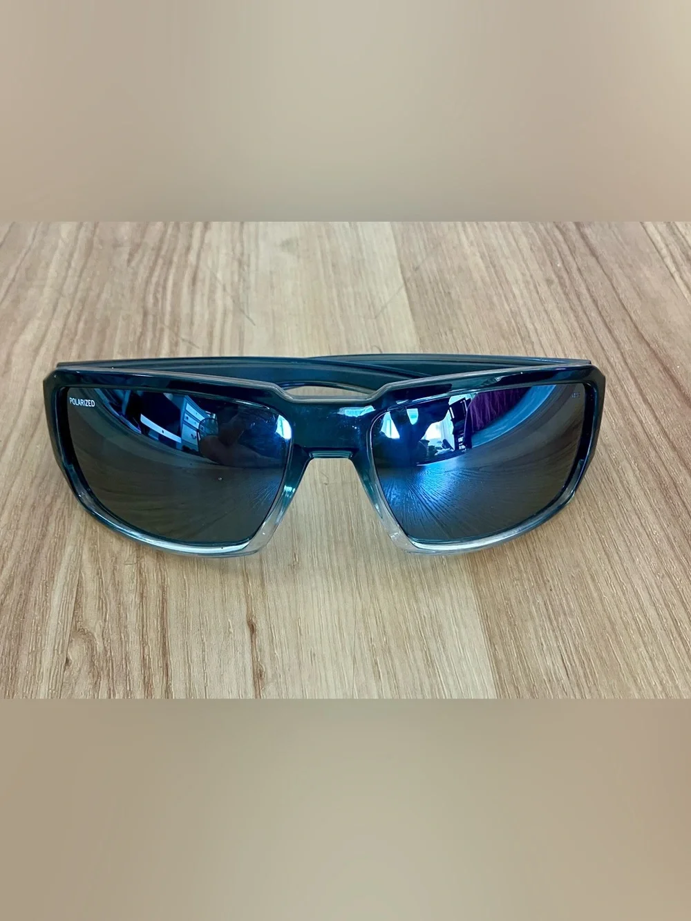 Bomber Polarized Shield Sunglasses; 3 Knicks on Right Lense-See Last Photo